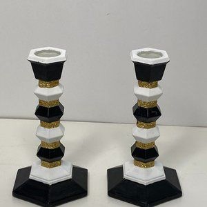 Classic Black & White Candle Holders